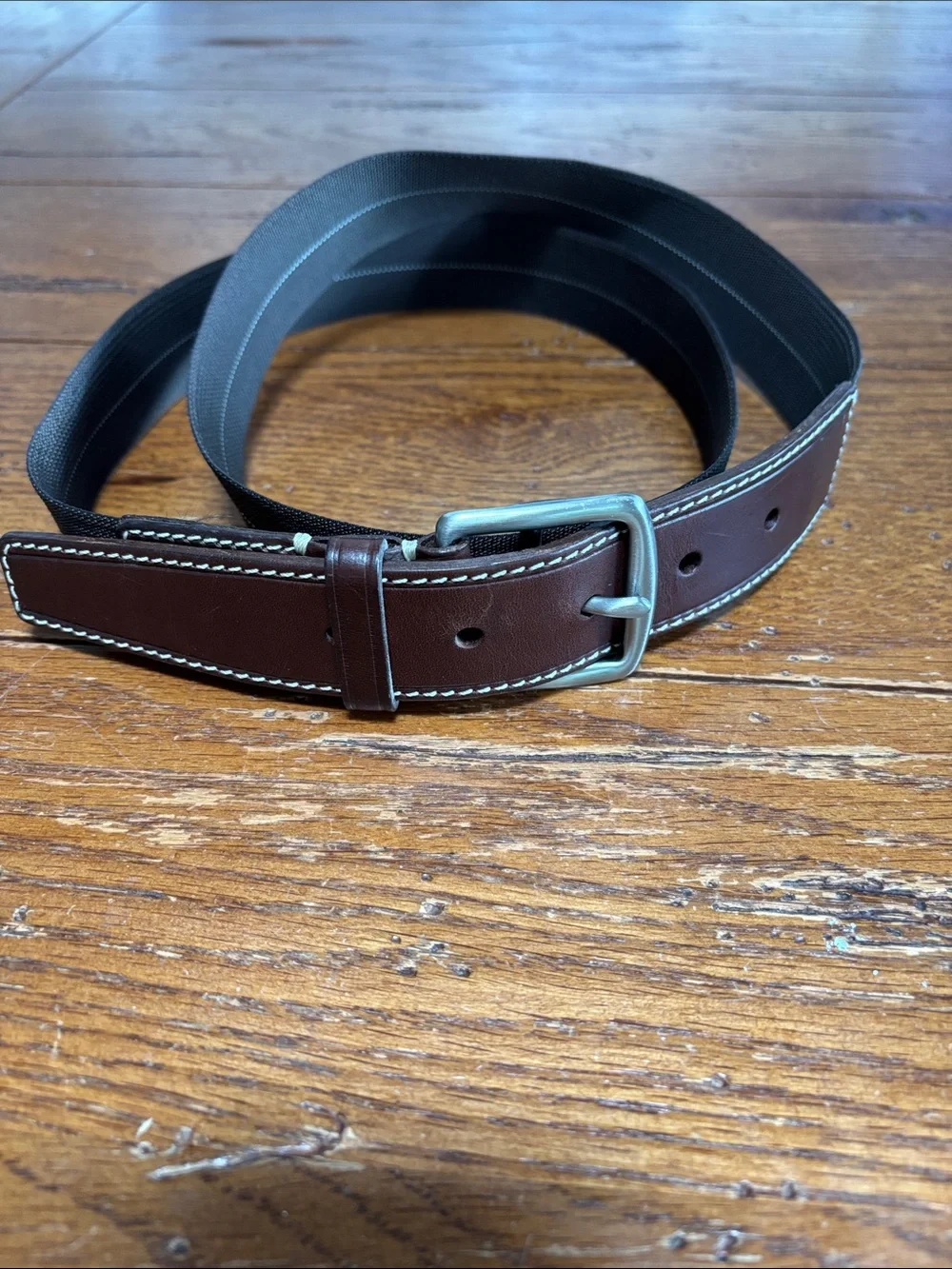 COACH Vintage Surcingle Belt Men’s Dark Brown Leather and Nylon Size 40” 100 cm